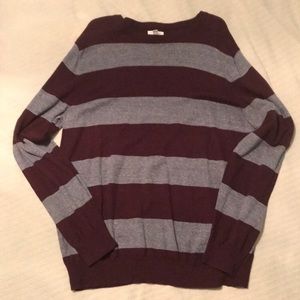 Grey and maroon stripped sweater